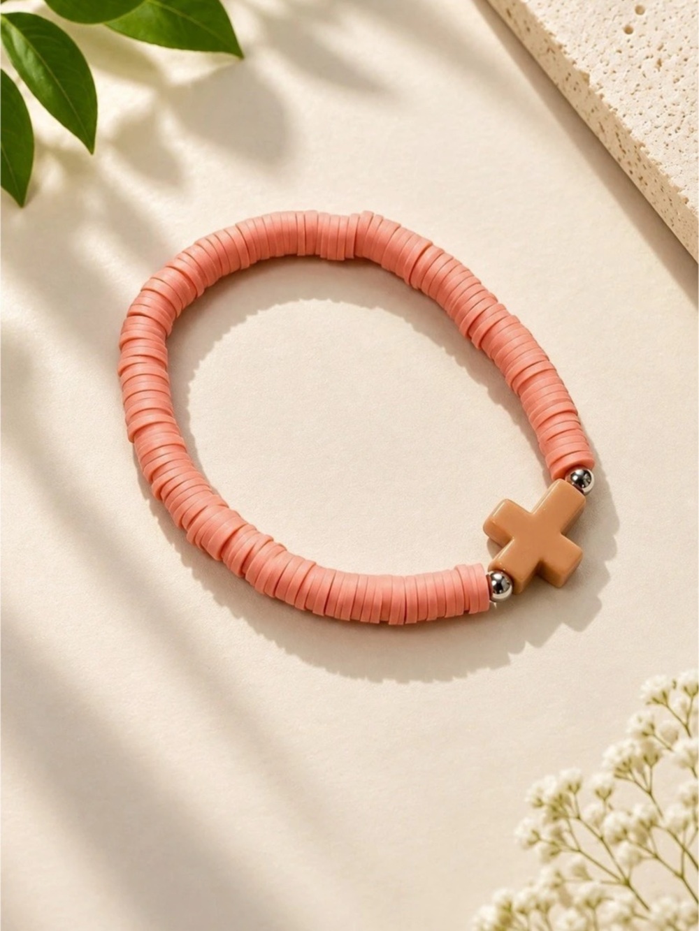 Pink & Brown Beaded Bracelet
